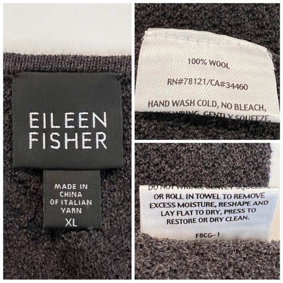 ✖️SOLD✖️•EILEEN FISHER• Gray Wool Knit Sleeveless Surplice Midi Dress - Picture 10 of 10